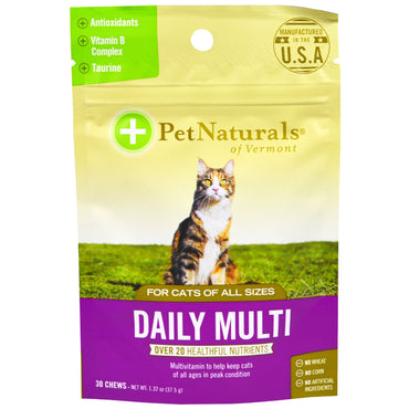Pet Naturals of Vermont, Daily Multi, til katte, 30 tygger, 1,32 oz (37,5 g)