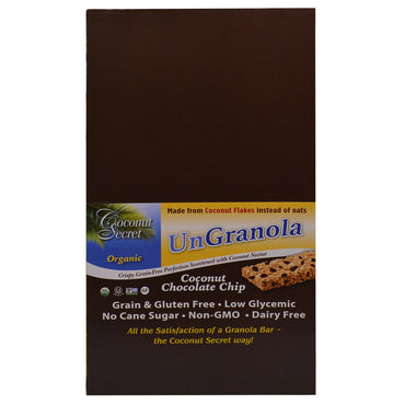 Coconut Secret, barra de granola con chispas de chocolate y coco, 12 barras, 34 g (1,2 oz) cada una