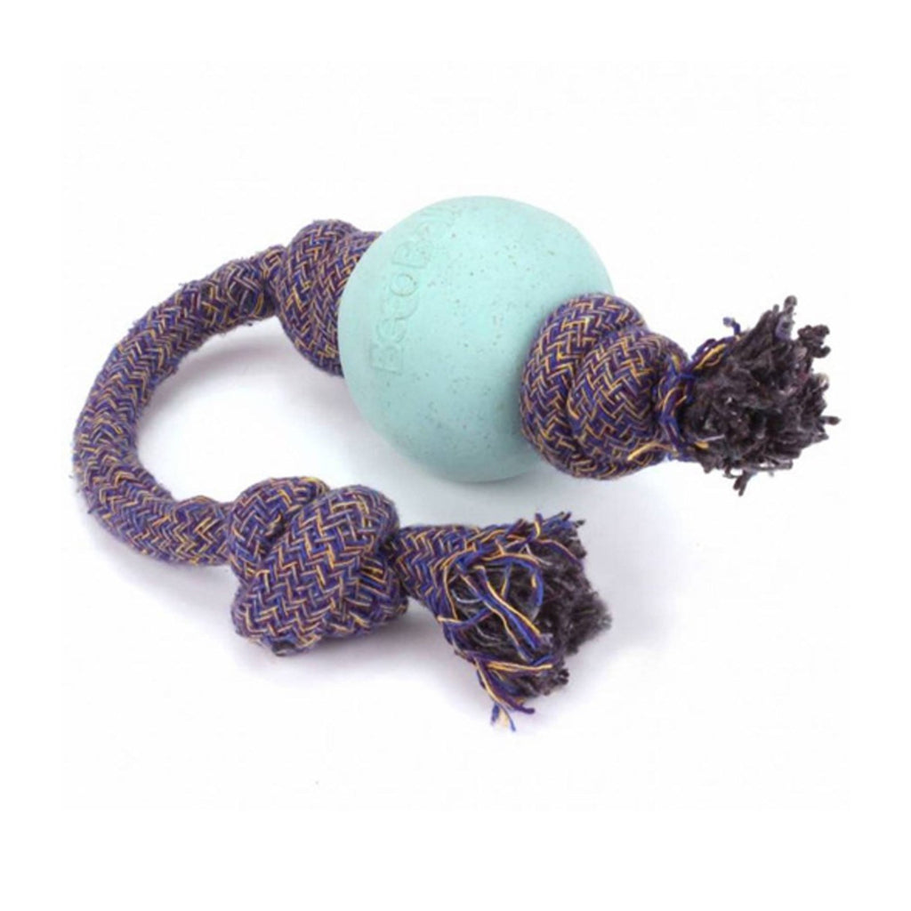 Beco Pets, bola de cachorro ecológica em uma corda, grande, azul, 1 corda