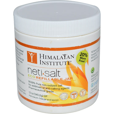Himalayan Institute Neti – Borcan reîncărcat ecologic de sare 12 oz (340,2 g)