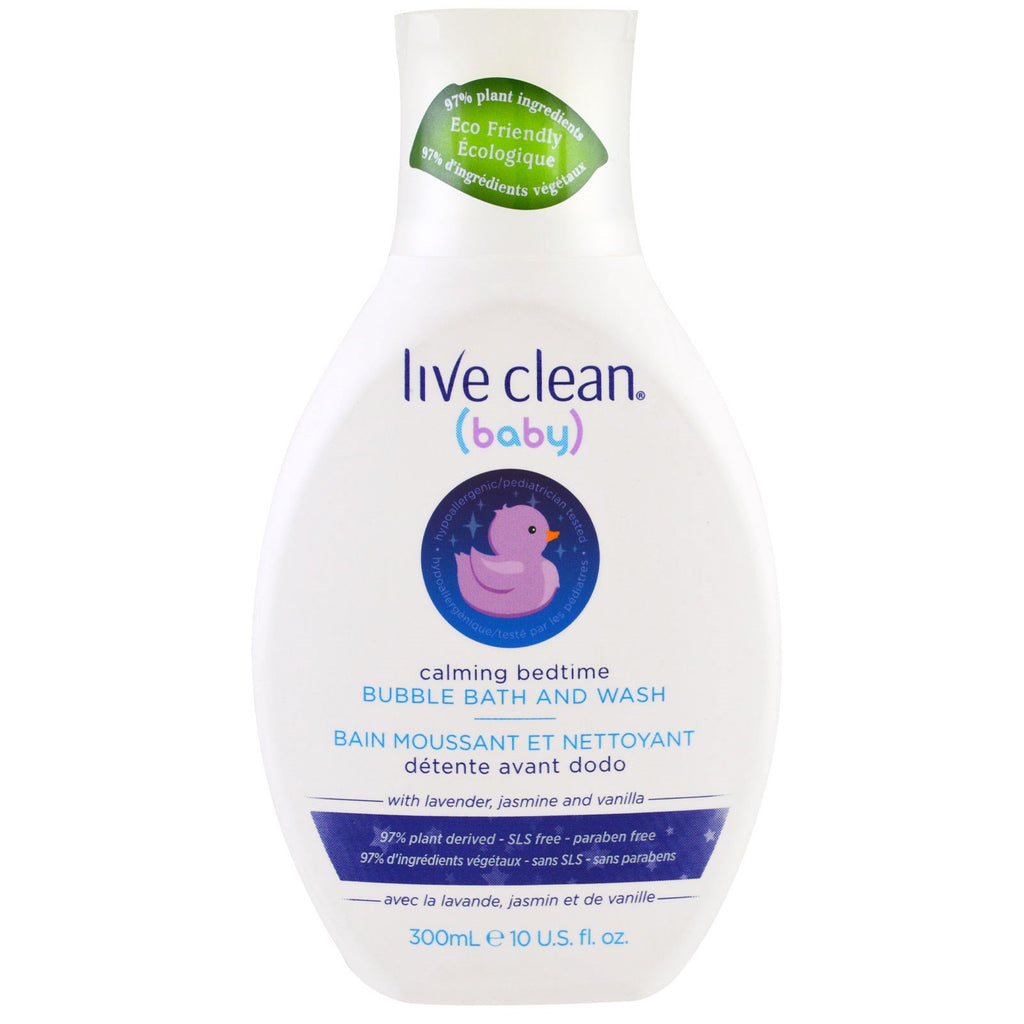 Live Clean Baby Calming Baie cu spumă și spălare la culcare 10 fl oz (300 ml)