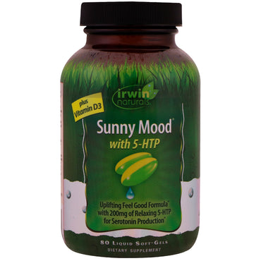 Irwin Naturals, Sunny Mood avec 5-HTP, plus vitamine D3, 80 gélules liquides