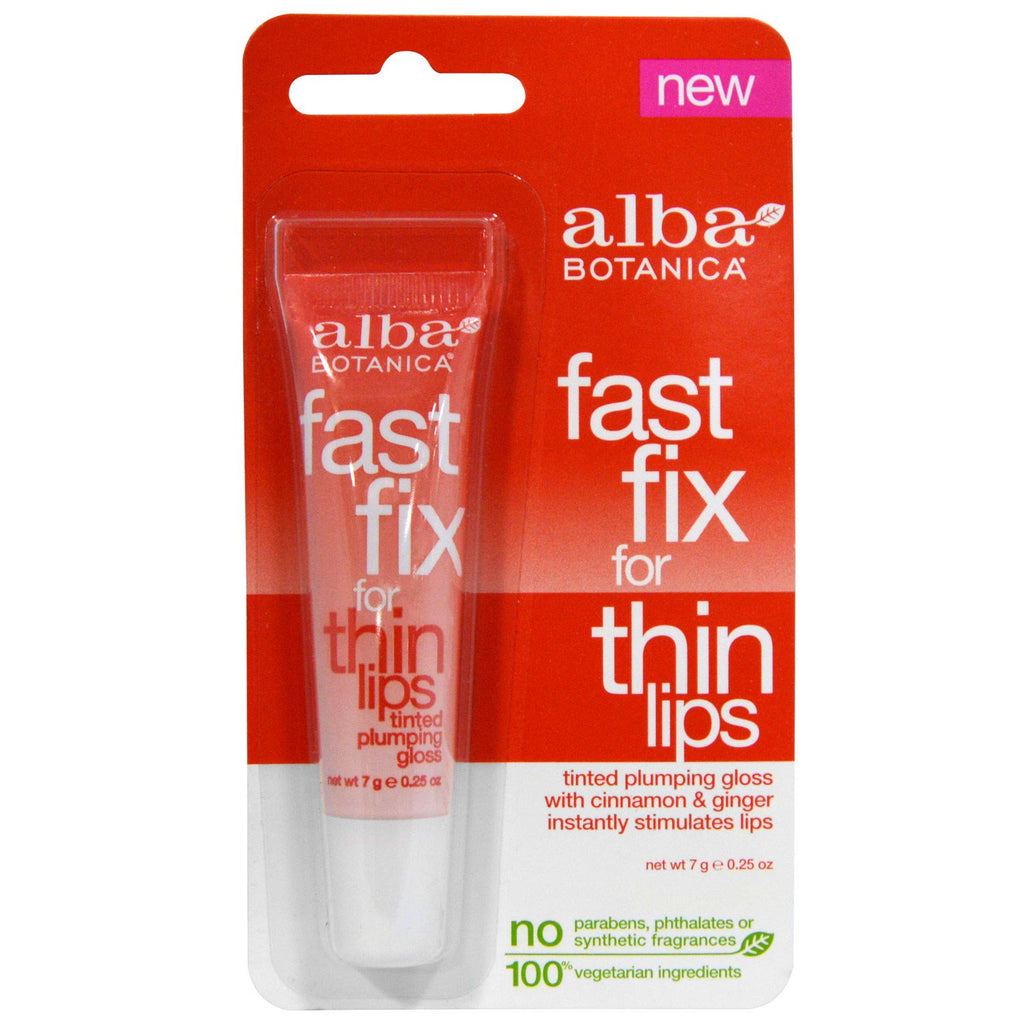 Alba Botanica, snelle oplossing voor dunne lippen, 0,25 oz (7 g)