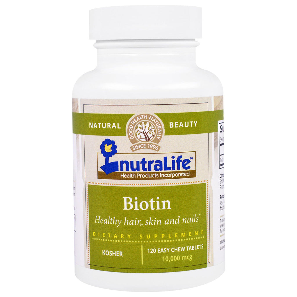 NutraLife, Biotin, 10,000 mcg, 120 Easy Chew Tablets