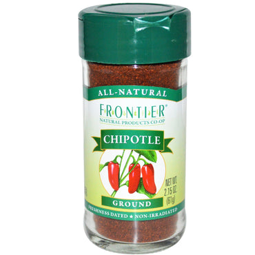 Frontier Natural Products, malet chipotle, røget rød jalapenos, 2,15 oz (61 g)