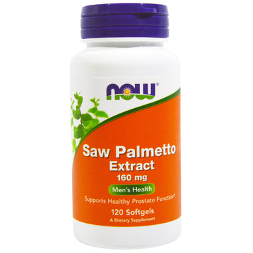 Now Foods, Extrato de Saw Palmetto, 160 mg, 120 Cápsulas Softgel