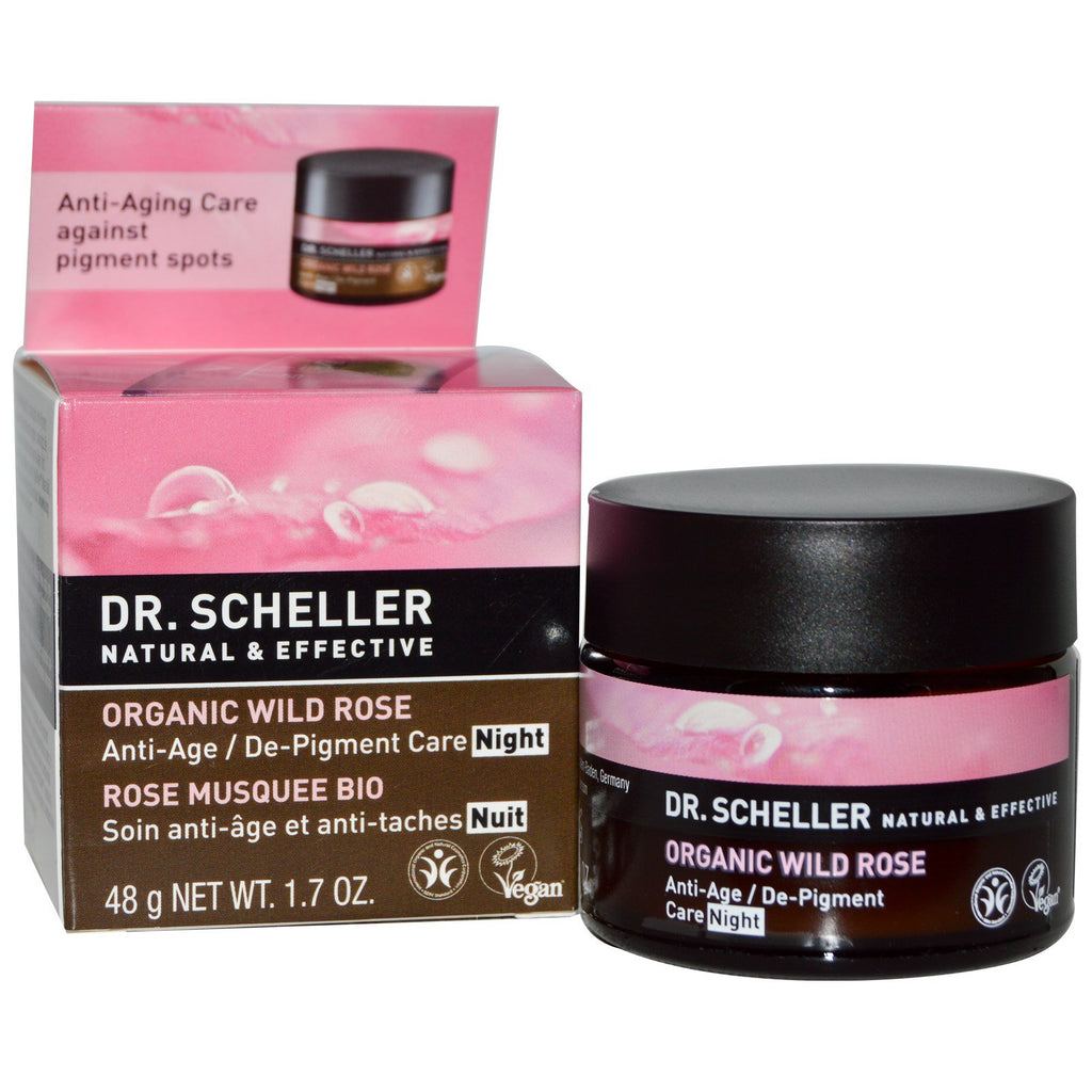 Dr. Scheller, Cura anti-età/de-pigmentazione, Notte, Rosa selvatica, 48 g (1,7 once)