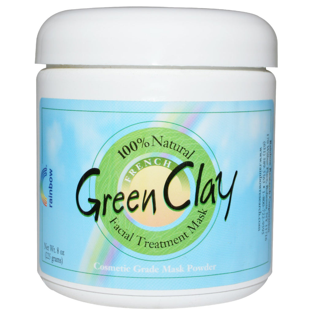 Rainbow Research, French Green Clay, Facial Treatment Mask Pulver, 8 oz (225 g)