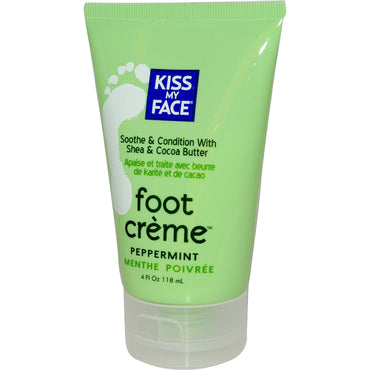Kiss My Face, Crème pour les pieds, Menthe poivrée, 4 fl oz (118 ml)