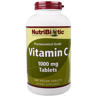 NutriBiotic, Vitamina C, 1000 mg, 500 Comprimidos Veganos