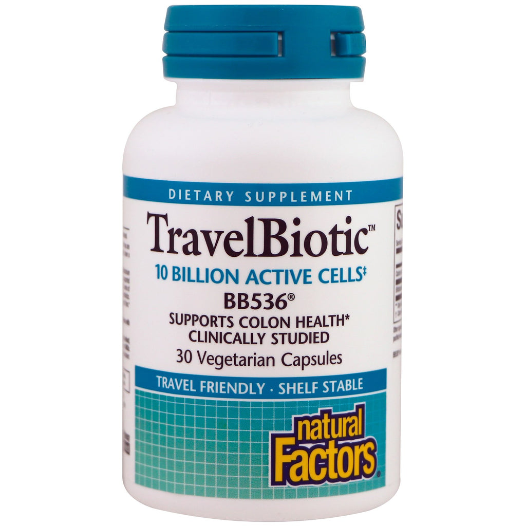 Natural Factors, Travel Biotic BB536, 30 Vegetarian Capsules
