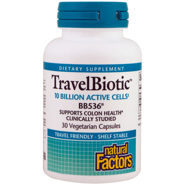 Natural Factors, Travel Biotic BB536, 30 cápsulas vegetarianas