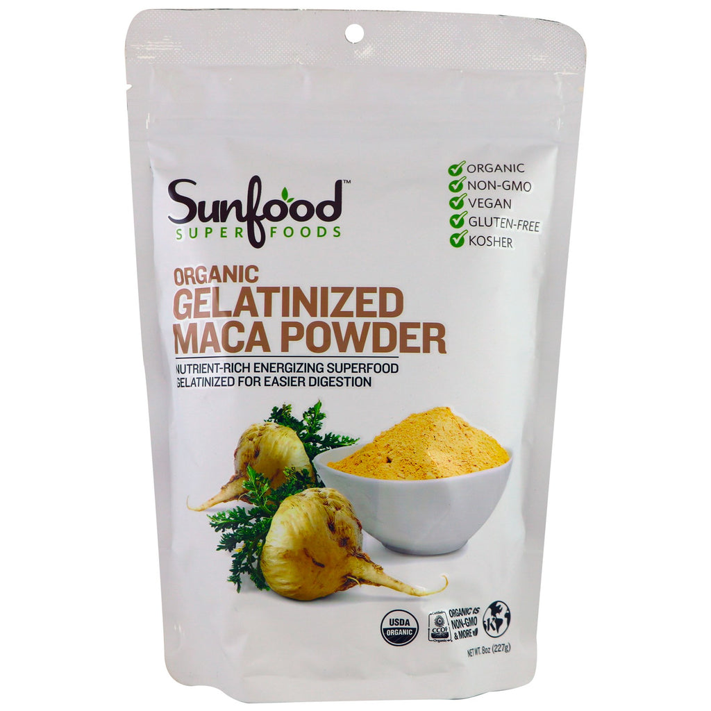Sunfood, gelatiniertes Maca-Pulver, 8 oz (227 g)