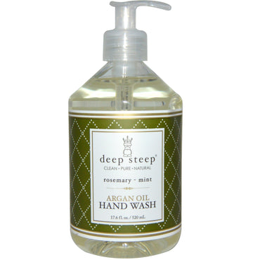Deep Steep, arganolie handwas, rozemarijn - munt, 17.6 fl oz (520 ml)
