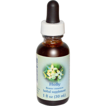 Flower Essence Services, Helande örter, Holly, Flower Essence, 1 fl oz (30 ml)
