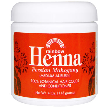 Rainbow Research, Henna, tinte y acondicionador para el cabello, caoba (castaño medio), 4 oz (113 g)