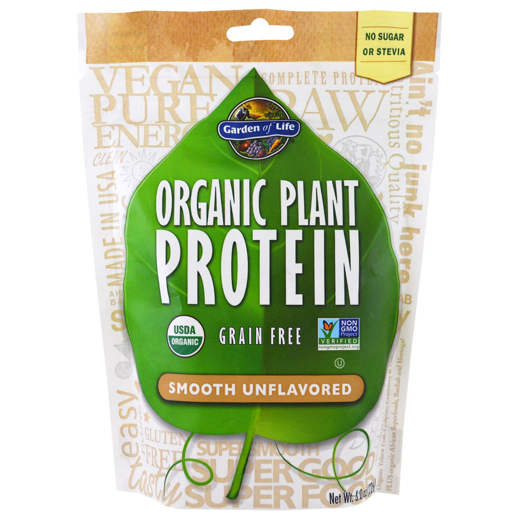 Garden of Life,  Plant Protein, Grain Free, Smooth Unflavored, 8.0 oz (226 g)