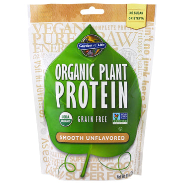 Garden of Life, proteine ​​vegetale, fără cereale, netede, fără arome, 8,0 oz (226 g)