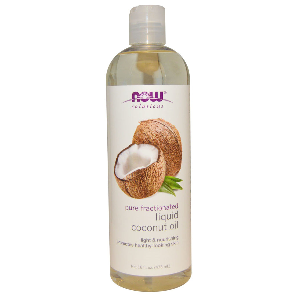 Nå matvarer, løsninger, flytende kokosnøttolje, ren fraksjonert, 16 fl oz (473 ml)