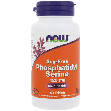Now Foods, Phosphatidyl Sérine, Sans soja, 120 mg, 60 comprimés