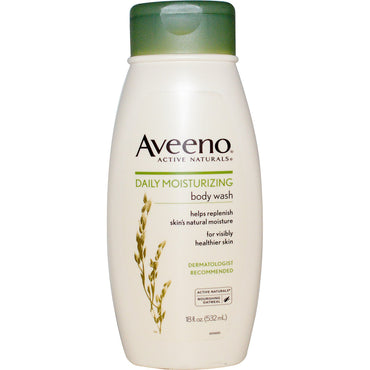 Aveeno, Active Naturals، غسول الجسم المرطب اليومي، 18 أونصة سائلة (532 مل)