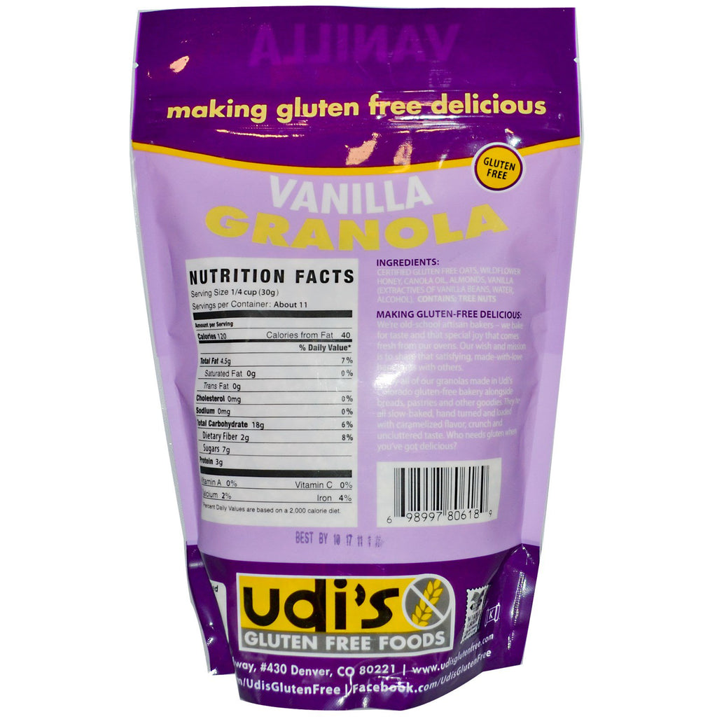 Udi's, Gluten Free Granola, Vanilla, 12 oz (340 g)