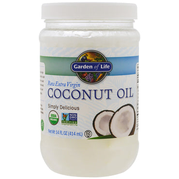Garden of Life, olio di cocco extra vergine crudo, 14 fl oz (414 ml)