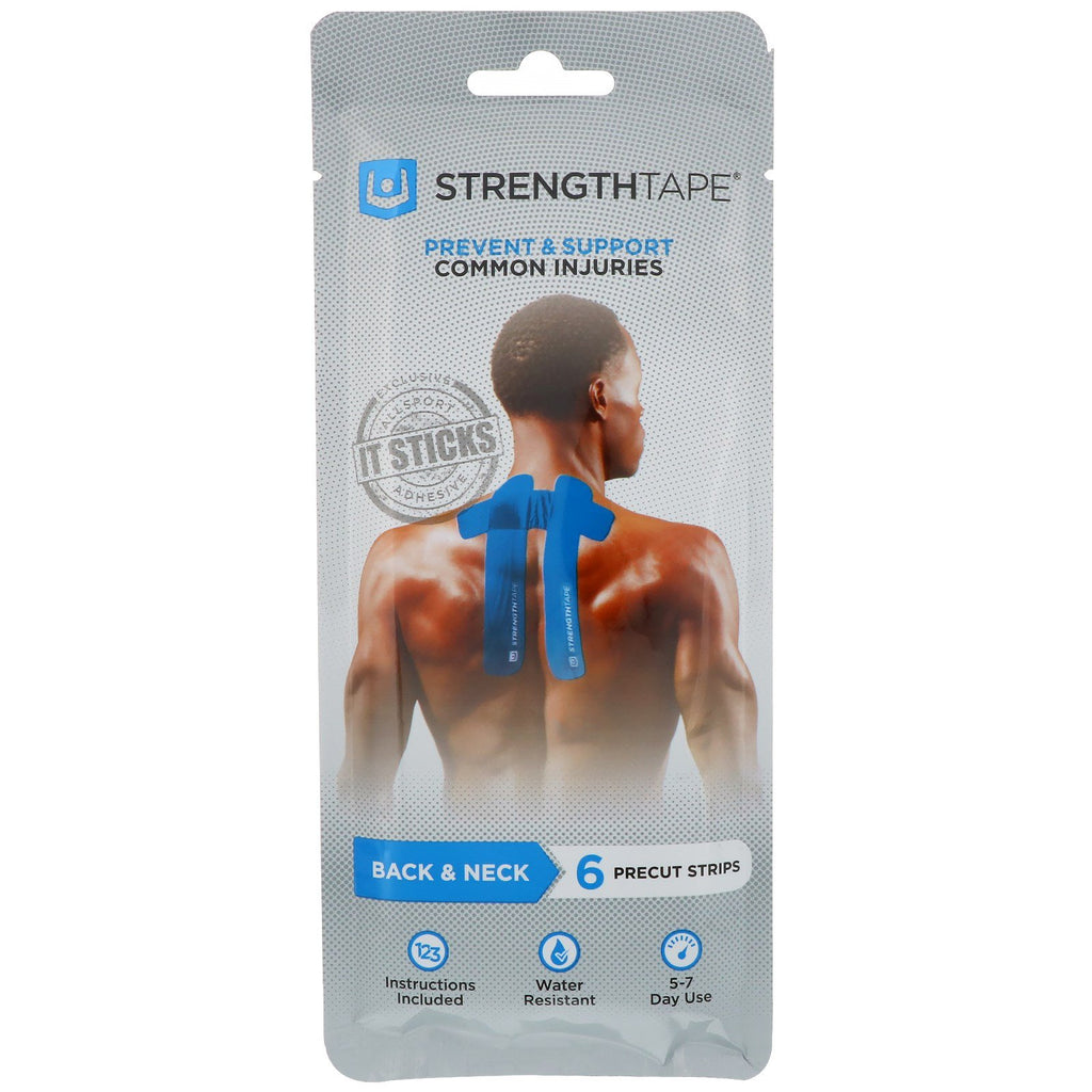 Strengthtape Kinesiologie-Tape für Rücken und Nacken, 6 vorgeschnittene Streifen