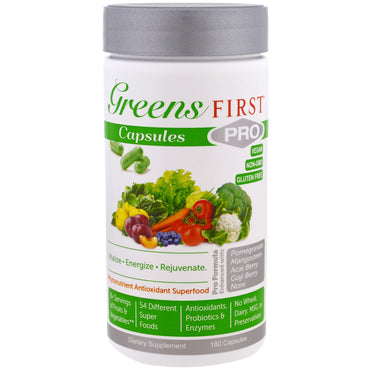 Greens First, superalimento antioxidante y fitonutriente PRO, 180 cápsulas