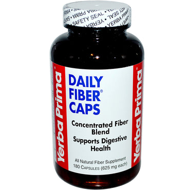 Yerba Prima, Cápsulas diarias de fibra, 625 mg, 180 cápsulas