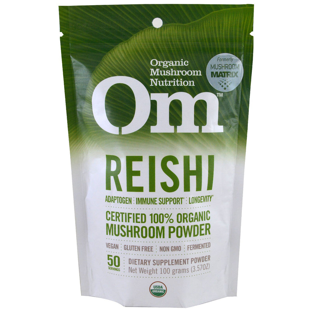 OM Mushroom Nutrition, Reishi, champiñones en polvo, 3,57 oz (100 g)