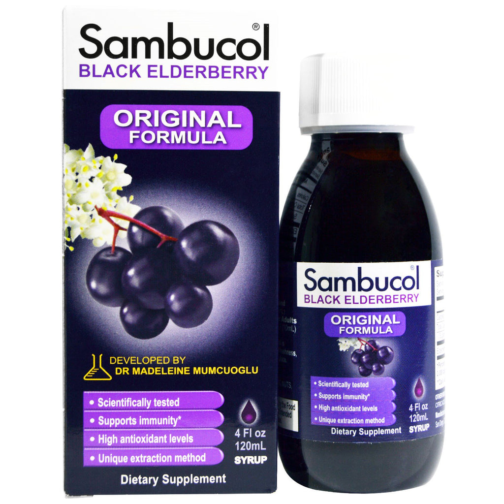 Sambucol, ブラック エルダーベリー、オリジナル フォーミュラ、4 fl oz (120 ml)