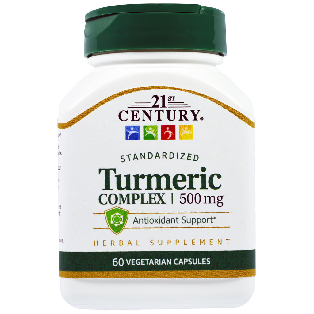 21e siècle, complexe de curcuma, 500 mg, 60 gélules végétales