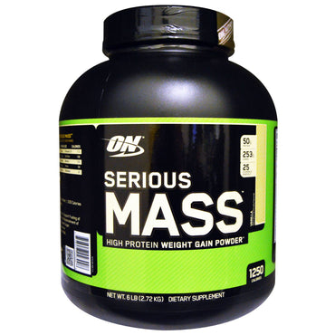 Optimum Nutrition, Serious Mass, Vanille, 6 lb (2,72 kg)