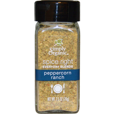 Simply, Spice Right Alltagsmischungen, Peppercorn Ranch, 2,2 oz (70 g)
