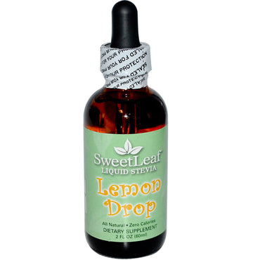 Wisdom Natural, SweetLeaf, Flytende Stevia, Sitrondråpe, 2 fl oz (60 ml)
