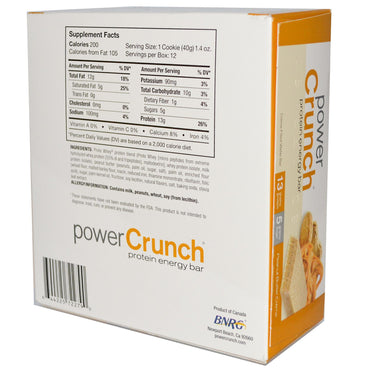BNRG Power Crunch Protein Energy Bar كريم زبدة الفول السوداني 12 قطعة، 1.4 أونصة (40 جم) لكل قطعة