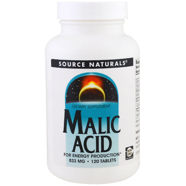 Source Naturals, Acide malique, 833 mg, 120 comprimés