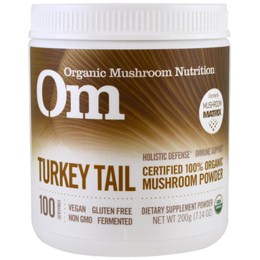 OM Mushroom Nutrition, ذيل الديك الرومي، مسحوق الفطر، 7.14 أونصة (200 جم)