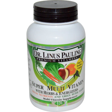 Irwin Naturals, Dr. Linus Pauling, Super Multi Vitamin, med urter og energigivere, 120 kapletter