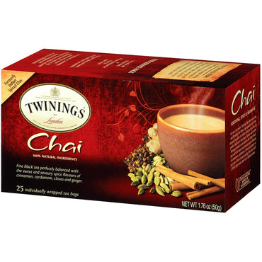Twinings, Chai Tea, 25 Tea Bags, 1.76 oz (50 g)