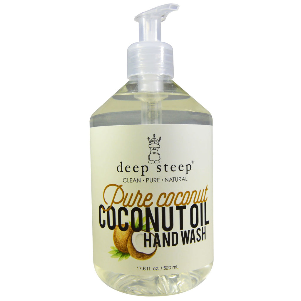 Deep Steep, detergente per le mani all'olio di cocco, cocco puro, 520 ml (17,6 fl oz)