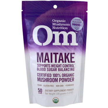 OM Mushroom Nutrition, Maitake, Cogumelo em Pó, 100 g (3,57 oz)