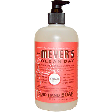Mevr. Meyers Clean Day, vloeibare handzeep, rabarbergeur, 12,5 fl oz (370 ml)
