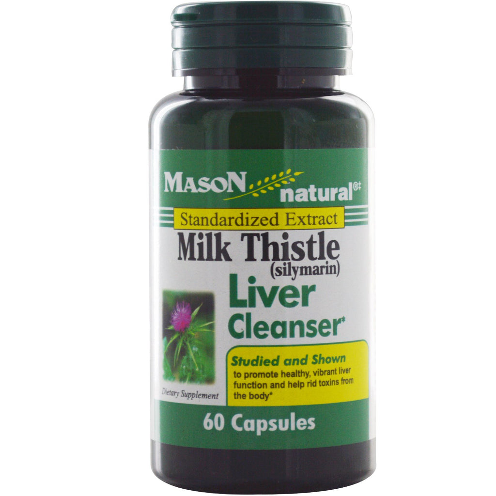 Mason natural, demachiant pentru ficat de ciulin de lapte (silimarina), 60 capsule