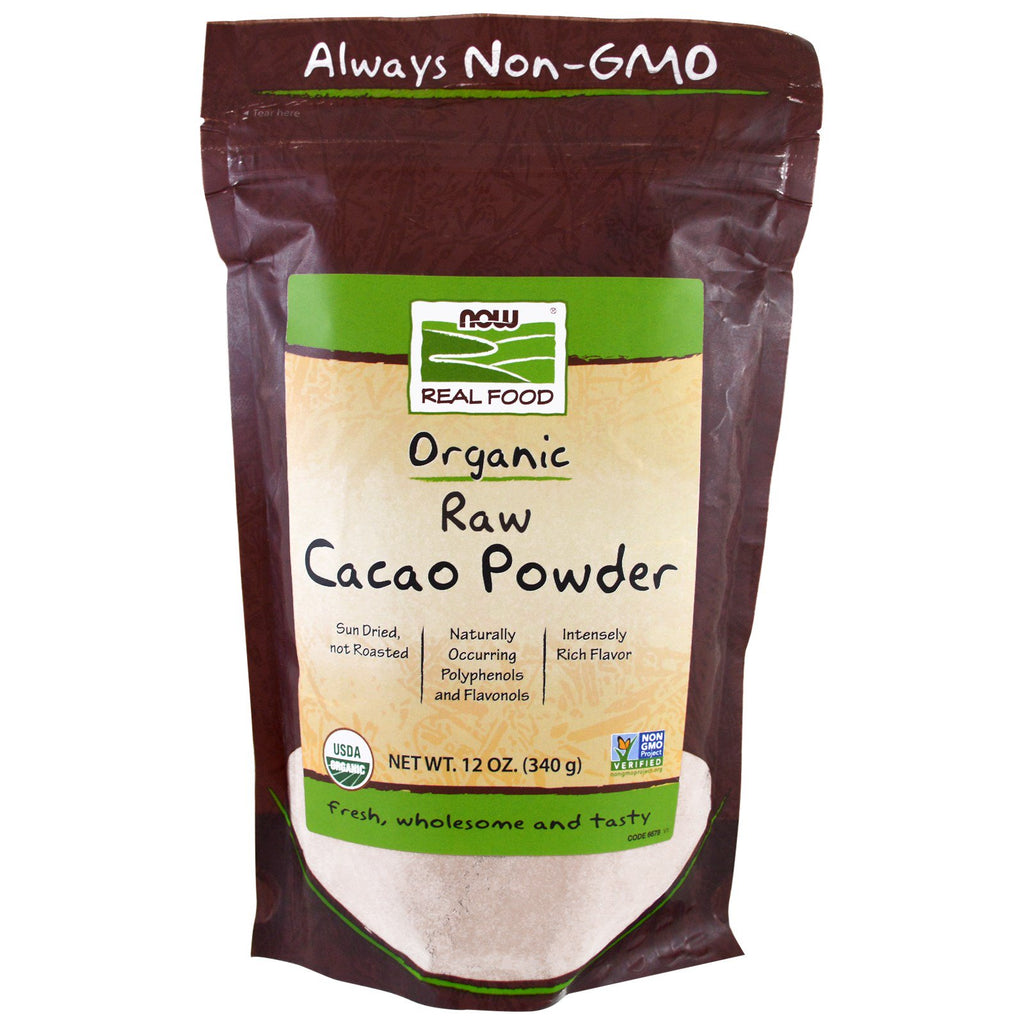 Now Foods, Real Food, cacao crudo en polvo, 12 oz (340 g)