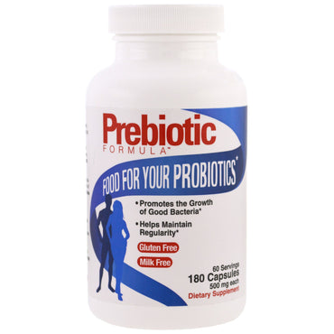 Health Plus Inc., Fórmula prebiótica, 500 mg, 180 cápsulas