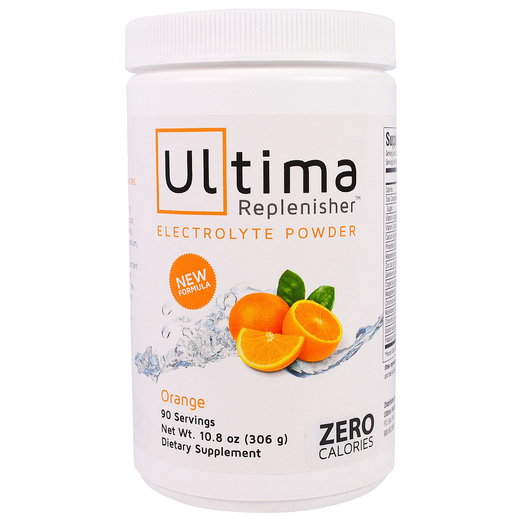 מוצרי בריאות Ultima, אבקת אלקטרוליטים של Ultima Replenisher, כתום, 10.8 אונקיות (306 גרם)
