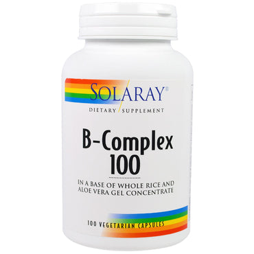 Solaray, complexo B 100, 100 cápsulas vegetais