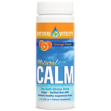 Natural Vitality, Natural Calm, 스트레스 방지 음료, 오렌지 맛, 8oz(226g)